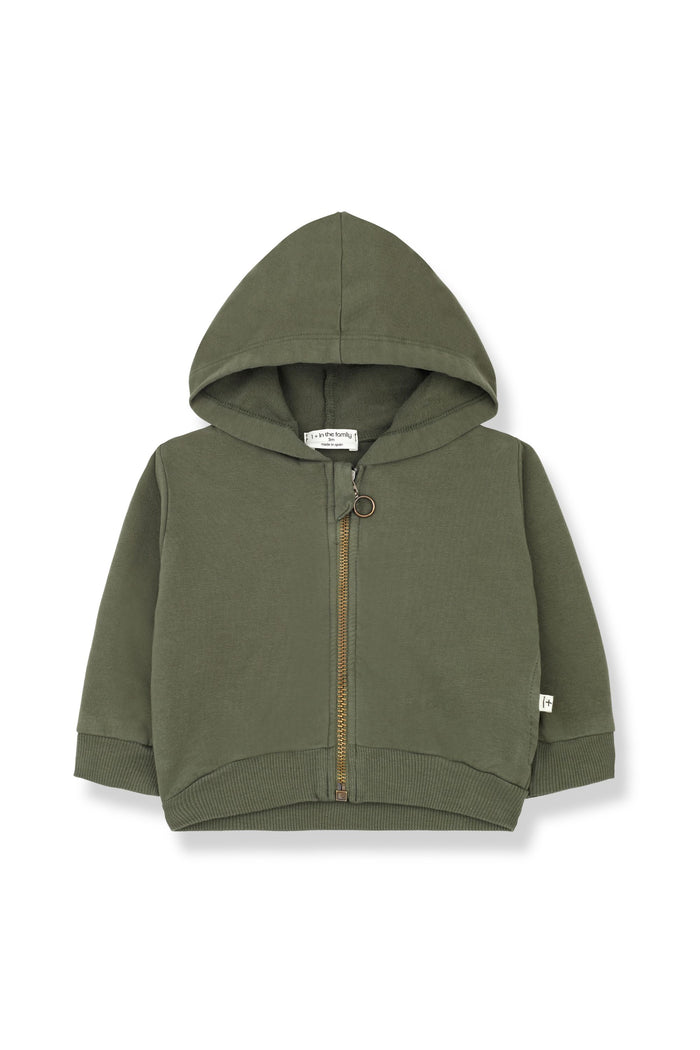 1+ In The Family Felpa Cappuccio Soft Verde Bambina