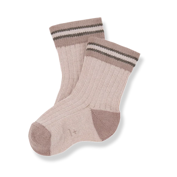 +1 in the Family – Sicilia Ribbed Plain Socks in Nude