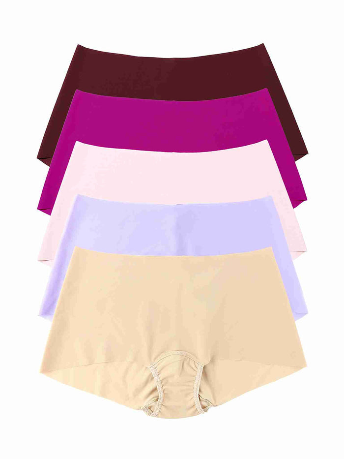 Warm Hues BreatheSoft™ Boyshort 5-Pack Flat Lay - Berry, Magenta, Blush, Lavender, Nude | Hanky Panky