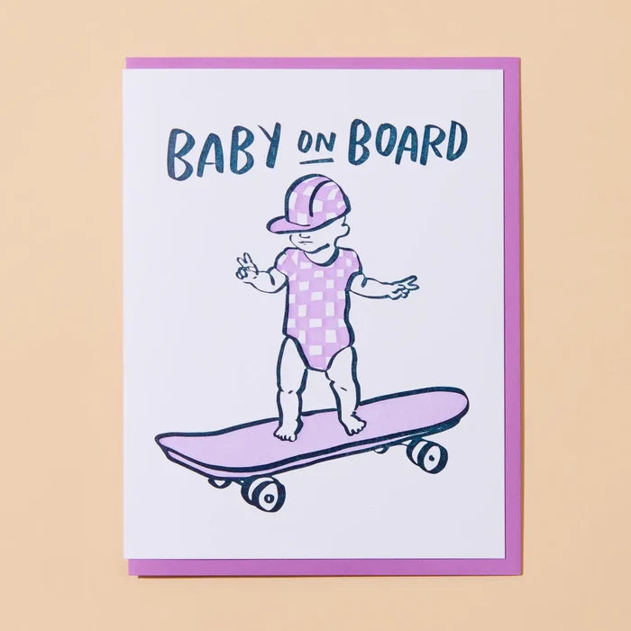 And Here We Are - Baby on Board New Baby Greeting Card