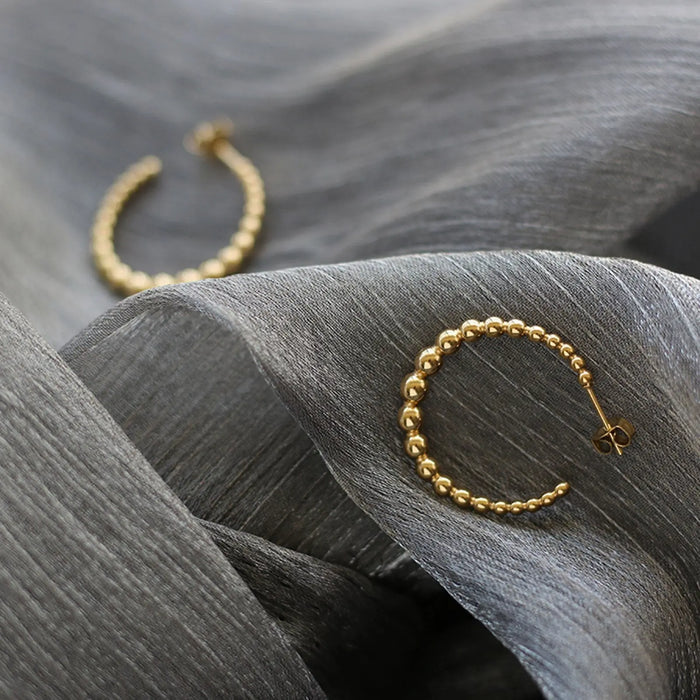 Beaded Large Hoop Earrings - Pantsnsox