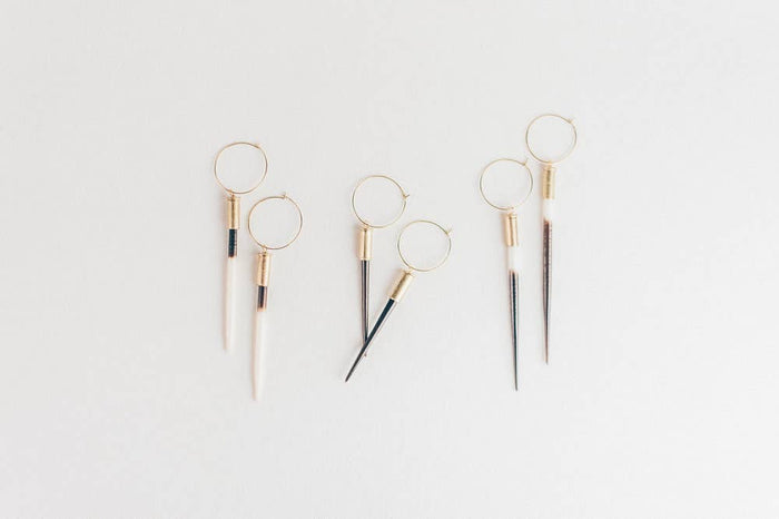 Beth Dutton Quill Hoops: Short Predominantly White