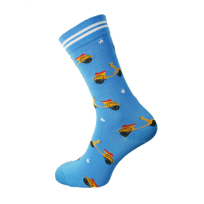 Blue Vespa Bamboo crew socks