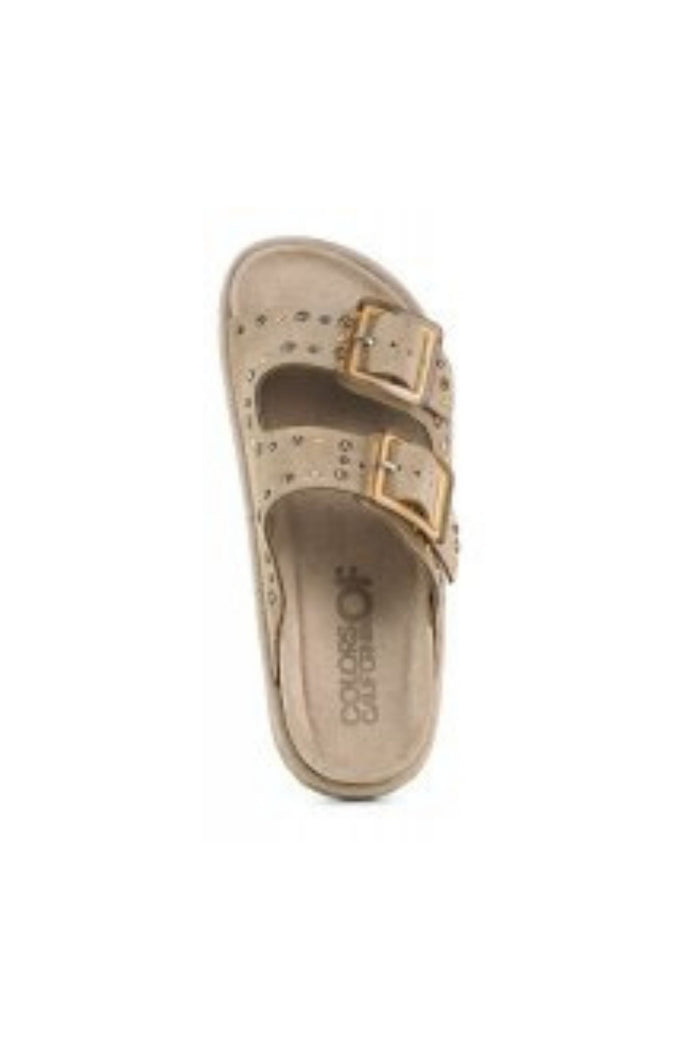 Colors Of California Ciabatta Due Fasce Borchie Donna