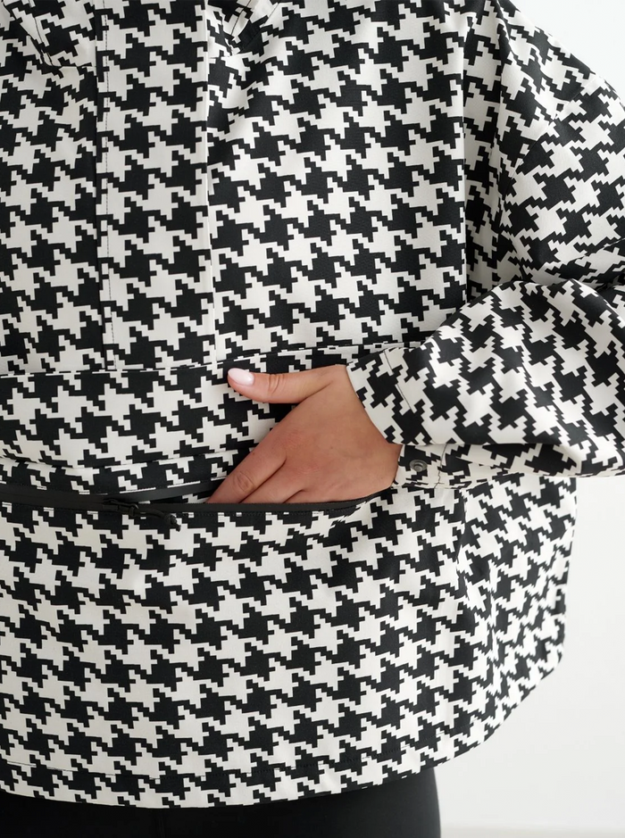 Cropped Waterproof Anorak in Pepita