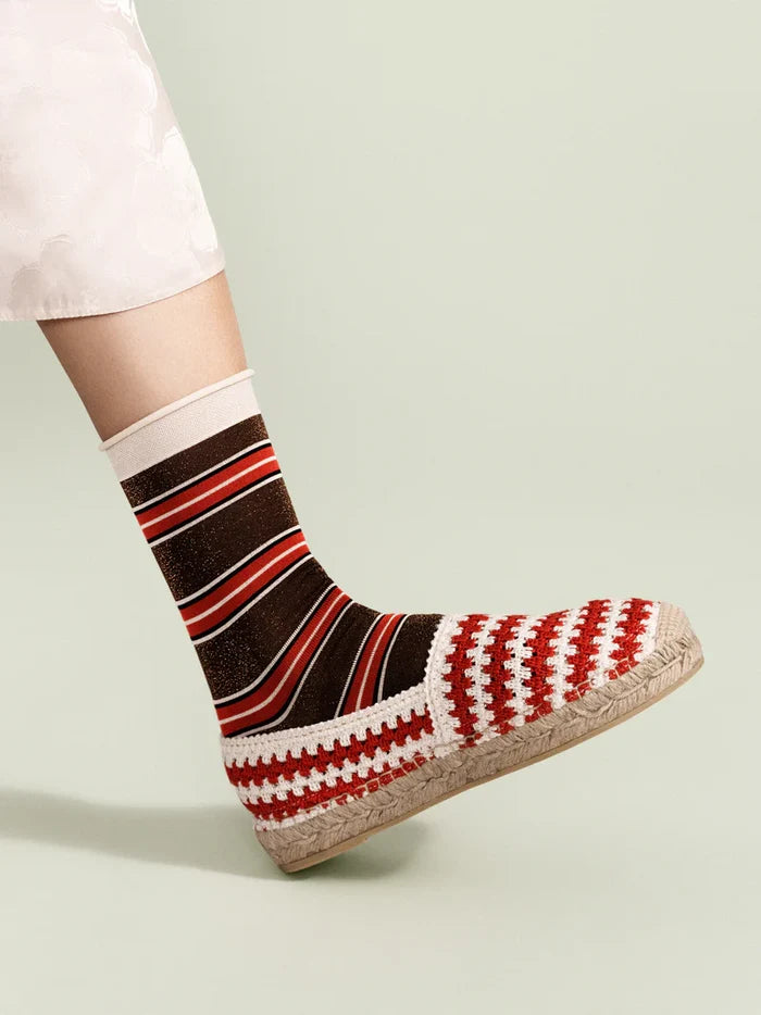 Hansel from Basel – 70s Stripe Crew in Brown