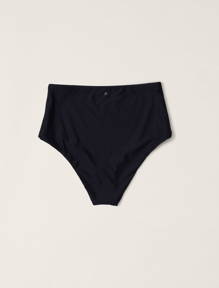 High Waisted Swimsuit Bottom - Black Sea