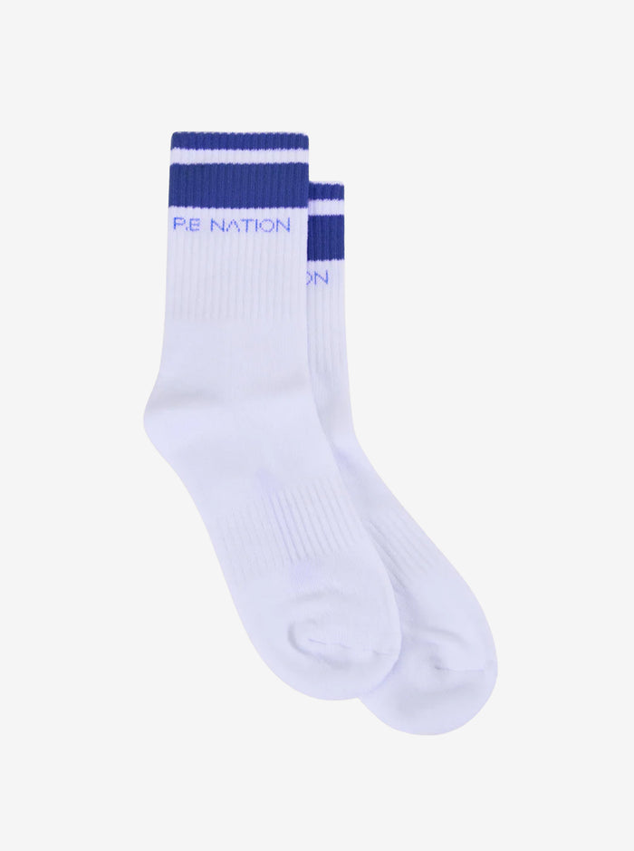 Homage Sock in Bright Navy & Optic White