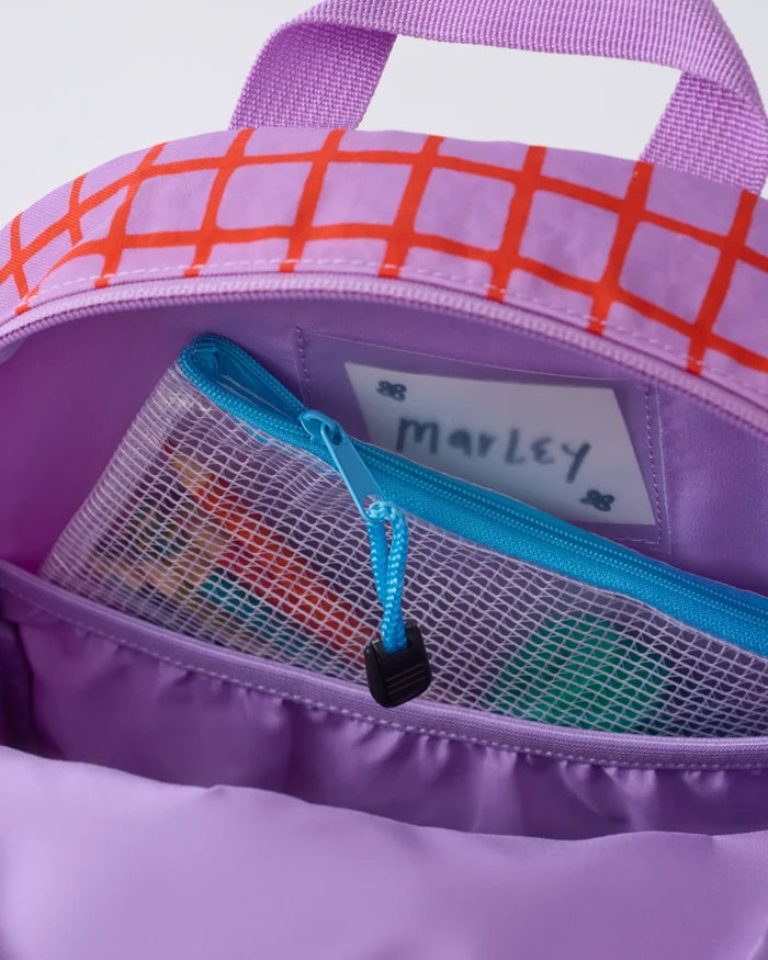 Kindred Bravely - Cool Kid Backpack in Magenta Grid