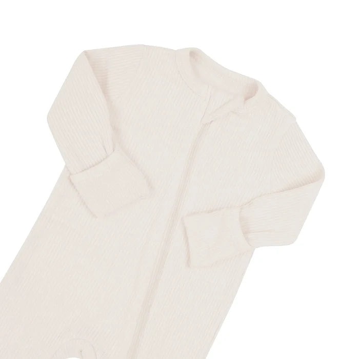 Kyte Baby - Ribbed Zipper Romper in Oat