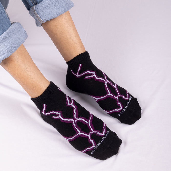 Lightning No-Show - Black Purple