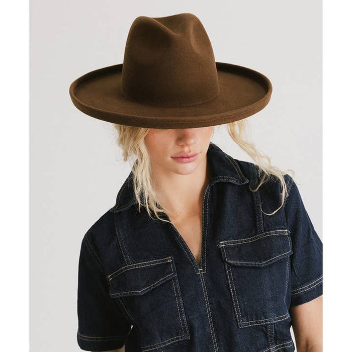 Maude Pencil Brim Hat - Chocolate