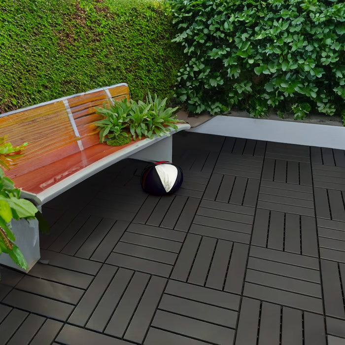 Pack of 12 Polydeck PVC Decking Tiles - Black