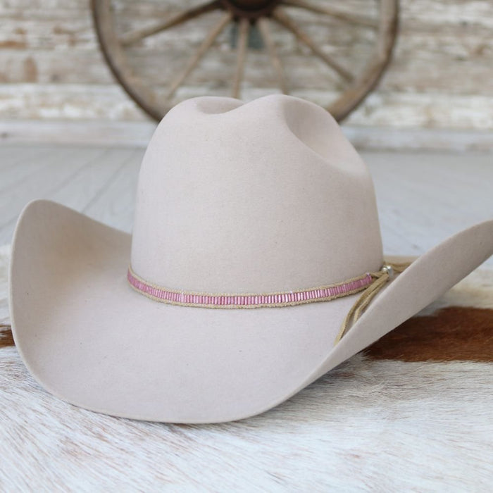 Pink Beaded Lane Hat Band