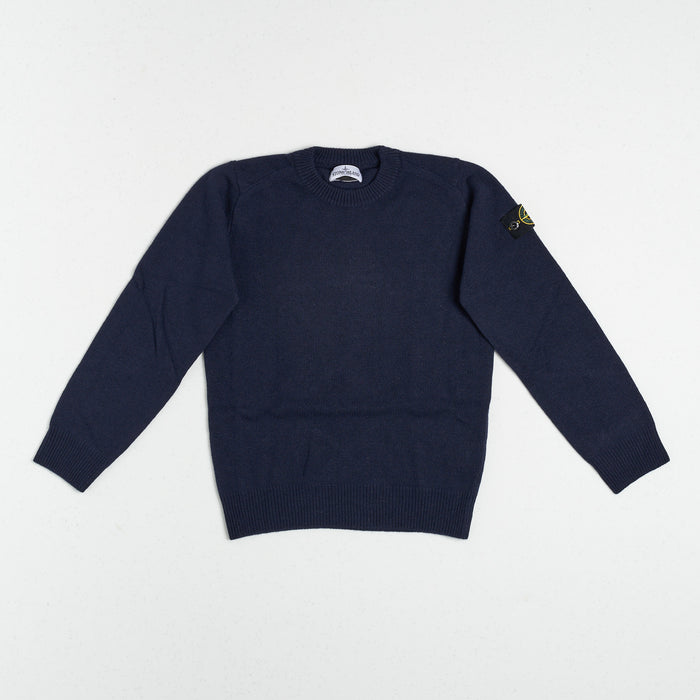 Stone Island Crewneck Knit Blu Bambino