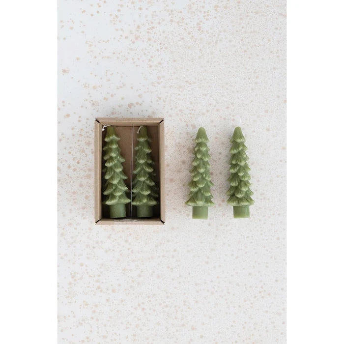 Tree Shaped Taper Candles Set of Two