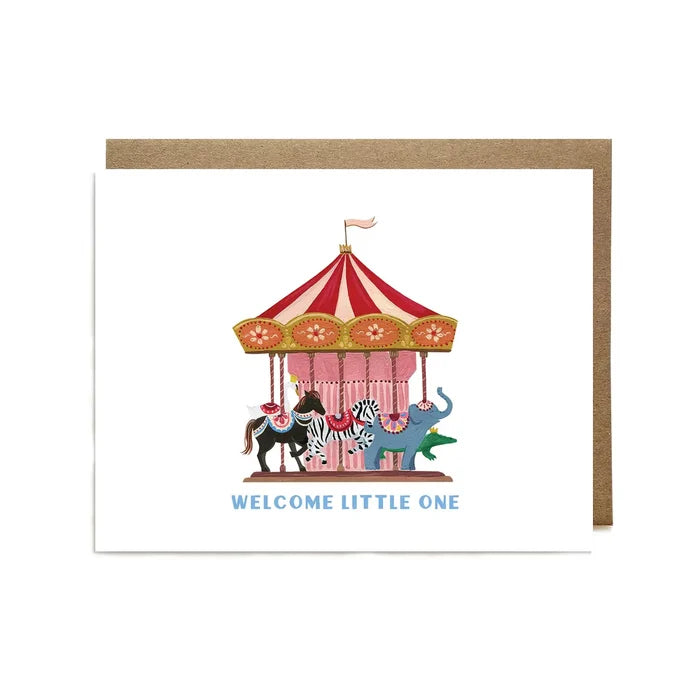 Ula Bloom - Welcome Little one Carousel Greeting Card