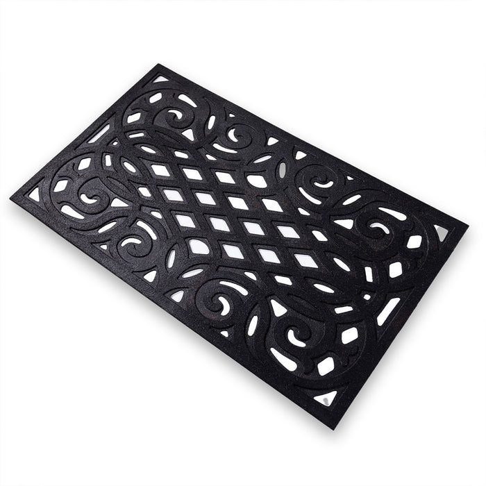 Victorian Style Eco Outdoor Door Mat - Black