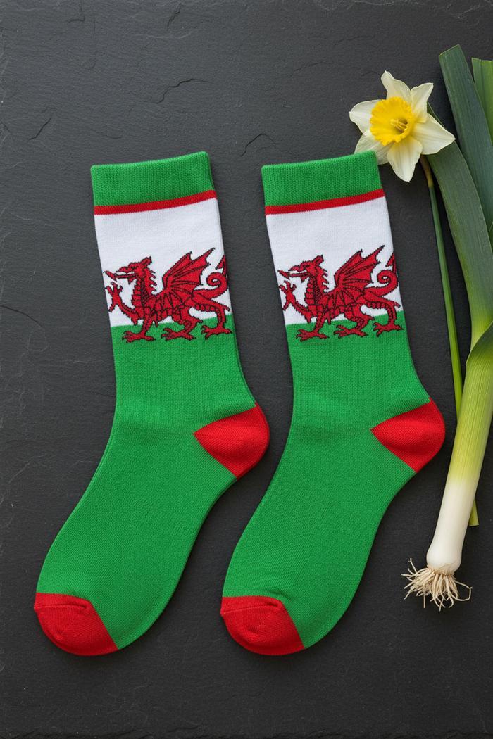 Welsh Dragon Men's Bamboo Socks