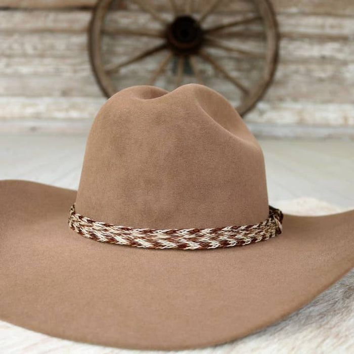 Wide Brown Horsehair Hatband with Tassel