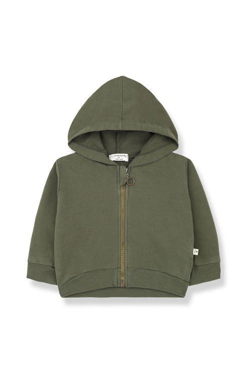 1+ In The Family Felpa Cappuccio Soft Verde Bambina