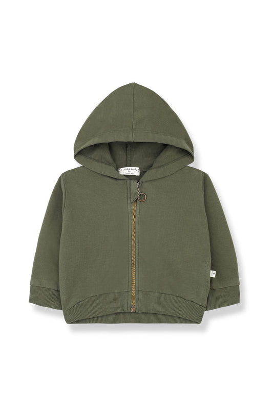 1+ In The Family Felpa Cappuccio Soft Verde Bambina