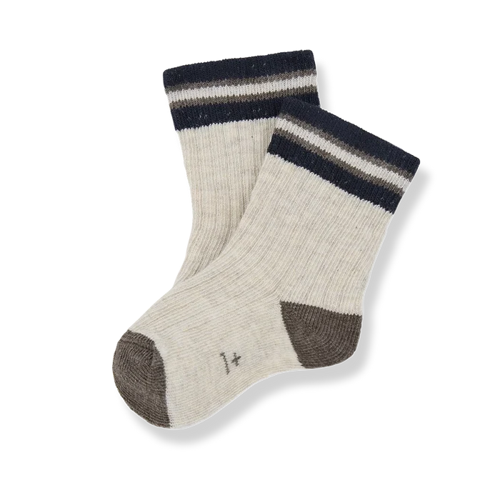 +1 in the Family – Sicilia Ribbed Plain Socks in Rice