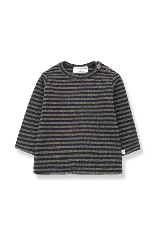 1+ In The Family T-shirt M/l Rigata Verde Bambina