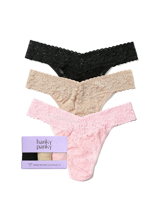 3 Pack Signature Lace® Original Rise Thongs