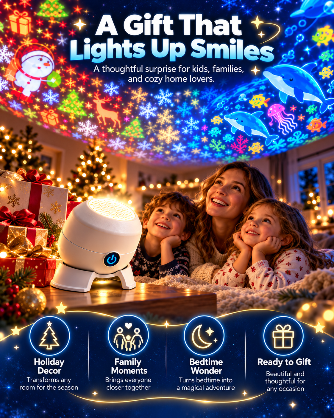 Turn Any Room Into a Christmas Wonderland – Holiday Projection Night Light