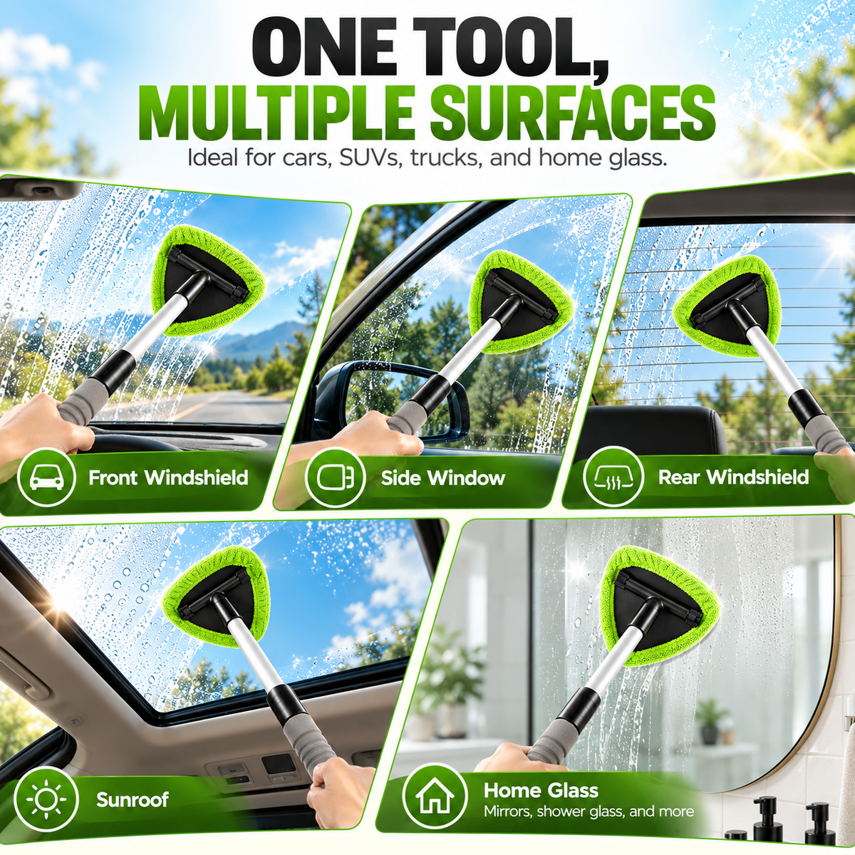 9-Piece Windshield Cleaning Kit – Extendable Car Window Cleaner for a Streak-Free Shine 🚗✨