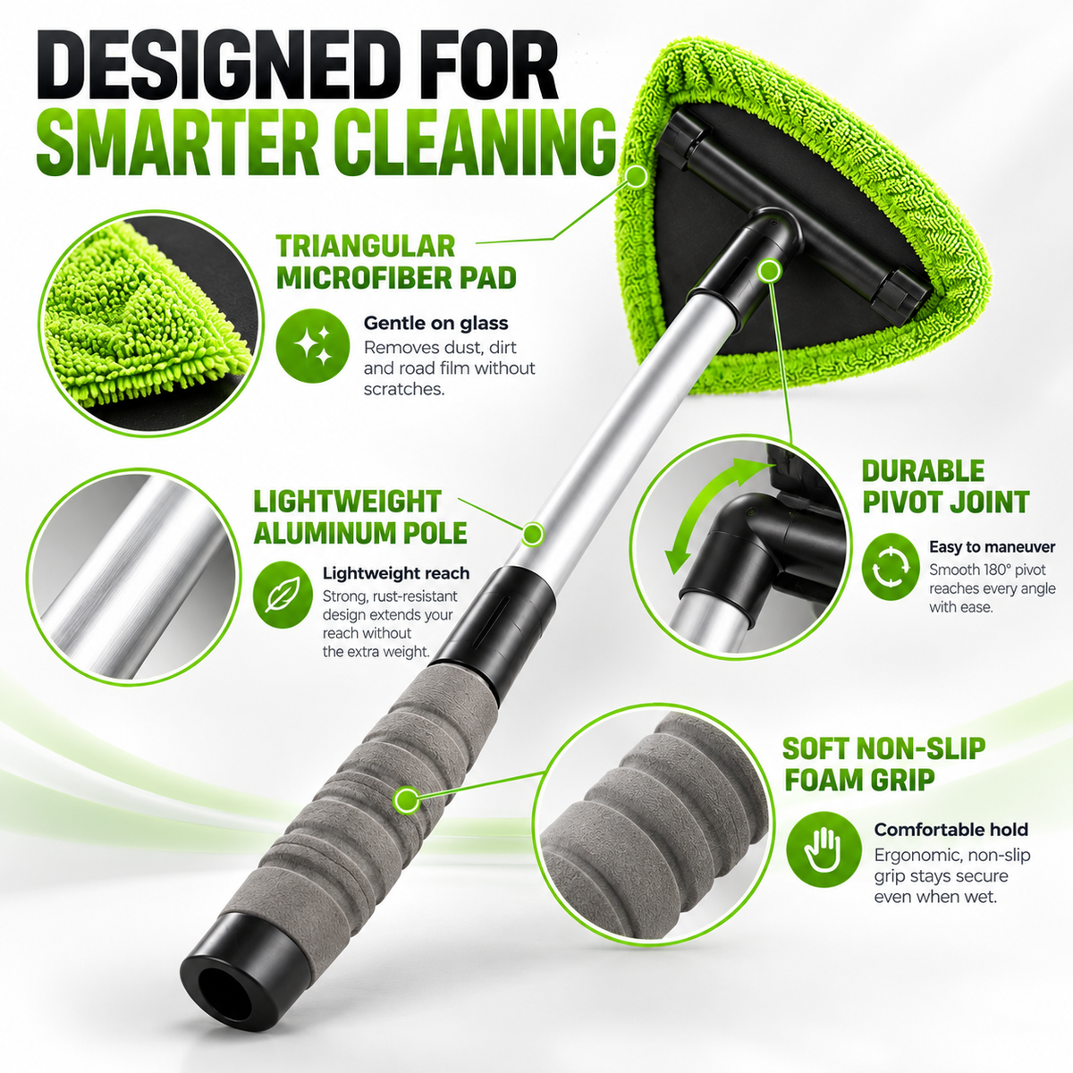 9-Piece Windshield Cleaning Kit – Extendable Car Window Cleaner for a Streak-Free Shine 🚗✨