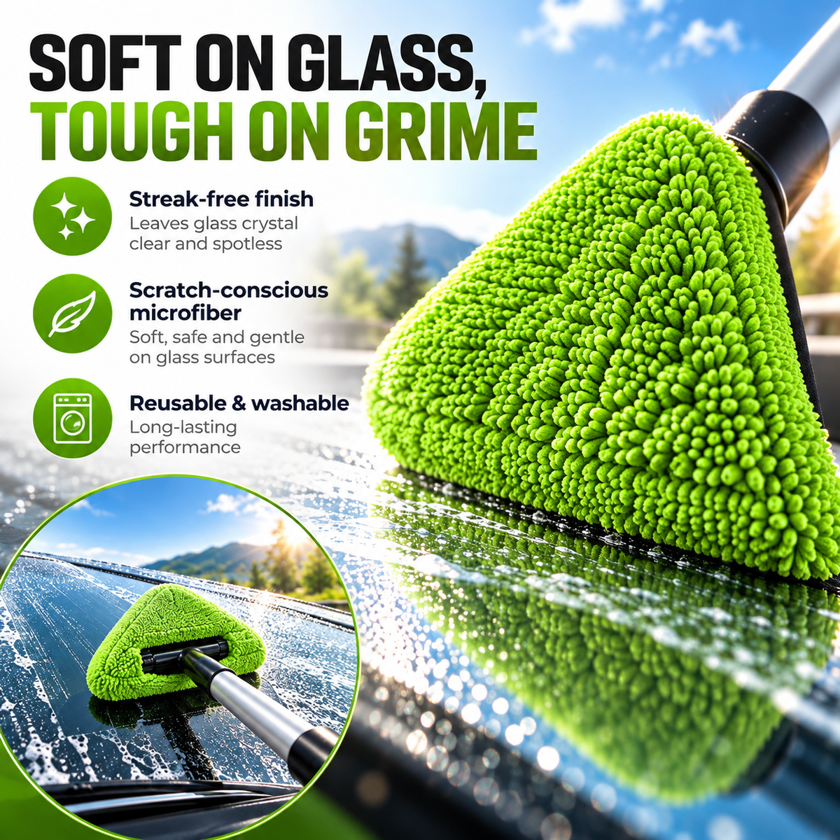 9-Piece Windshield Cleaning Kit – Extendable Car Window Cleaner for a Streak-Free Shine 🚗✨