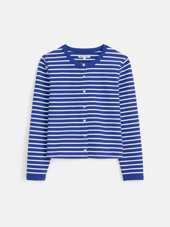 Alex Mill – Coco Sport Striped Cardigan in Blue and Ivory