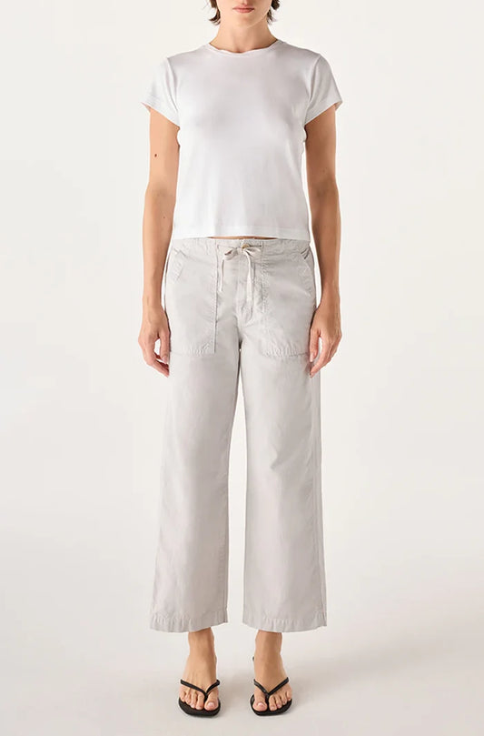 AMO Denim – Easy Drawstring Slouch Crop in Grey Quartz
