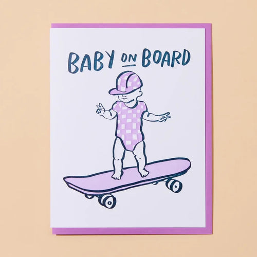 And Here We Are - Baby on Board New Baby Greeting Card