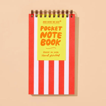 And Here We Are - Beach Stripe Small Spiral Notebook
