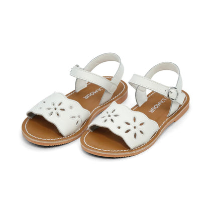 Toddler Girl's Augusta Leather Sandal - L'Amour Shoes - White