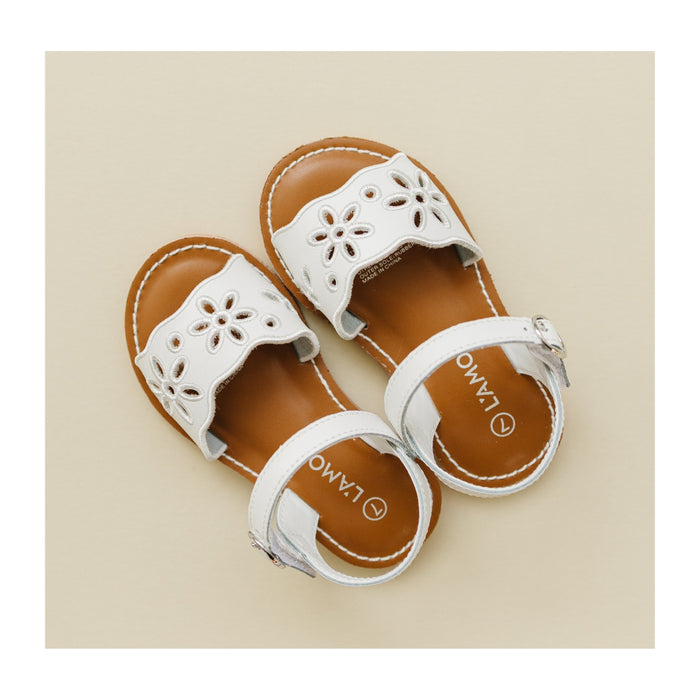 Toddler Girl's Augusta Leather Sandal - L'Amour Shoes - White