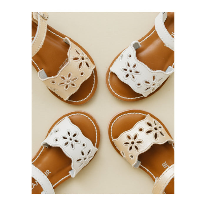 Toddler Girl's Augusta Leather Sandal - L'Amour Shoes - White