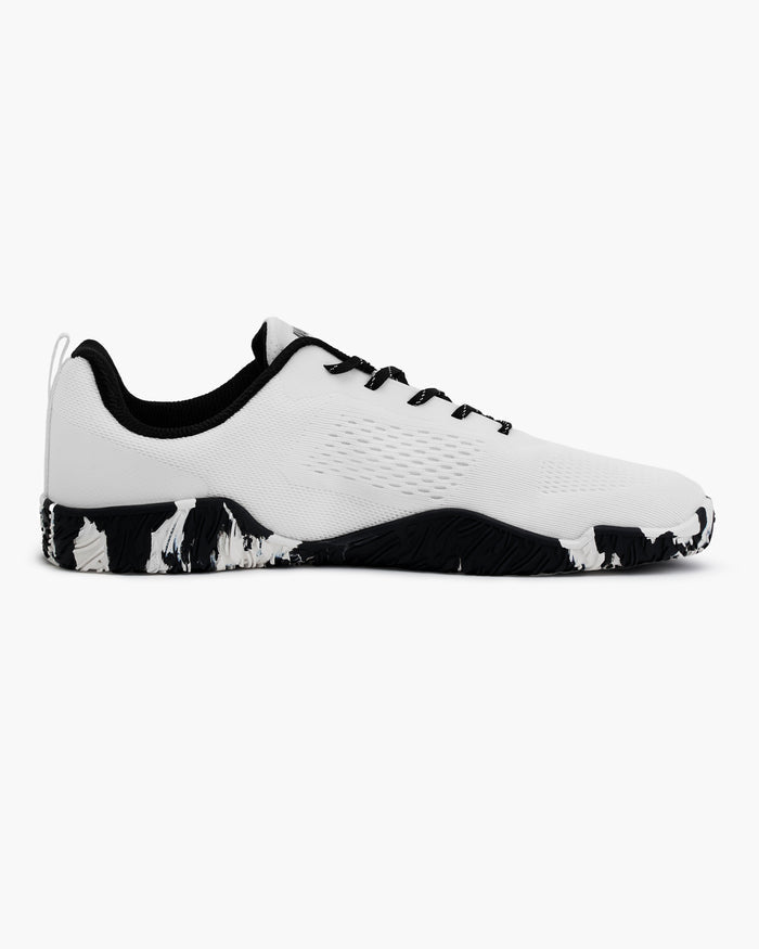 Black and White pattern Avancus Powerlifting Shoe Heel