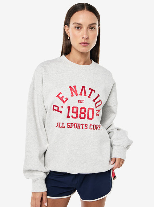 Backspin Sweat in Grey Marle