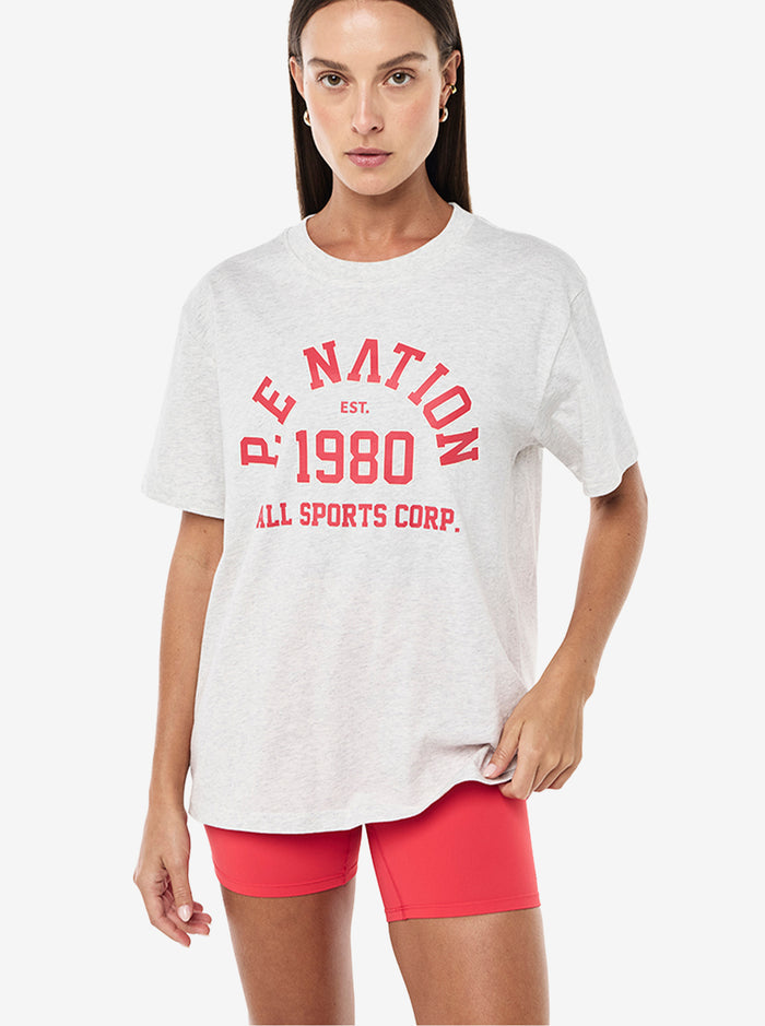 Backspin Tee in Grey Marle