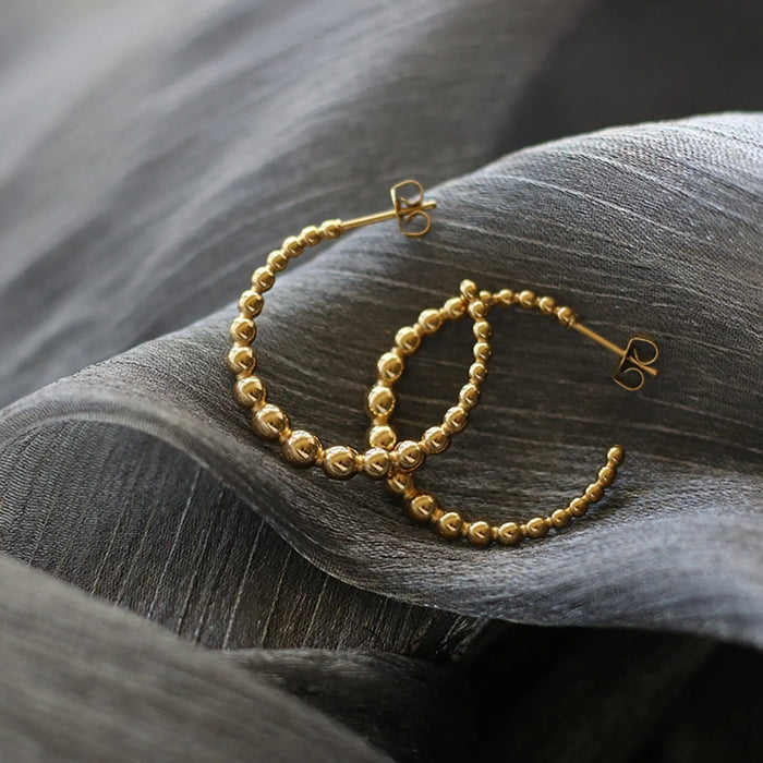 Beaded Large Hoop Earrings - Pantsnsox