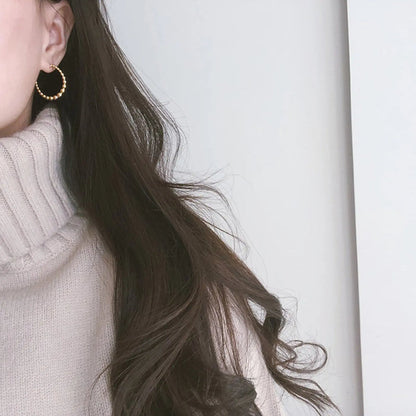 Beaded Large Hoop Earrings - Pantsnsox