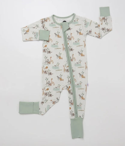 Bird and Bean – Bamboo Zip Sleeper in Soft Savannah