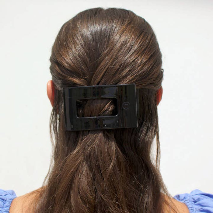Black Medium Flat Rectangle Clip