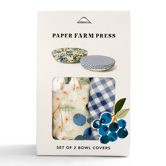 Blueberry Field Reusable Fabric Bowl Cover Set