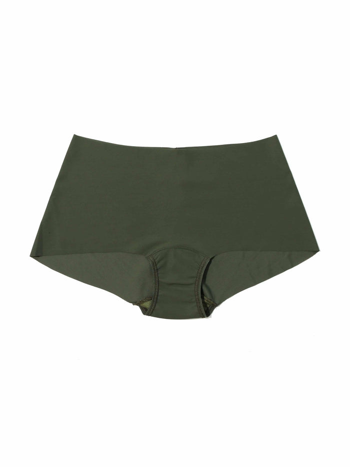 Pine Tree Green BreatheSoft™ Boyshort Flat Lay - Seamless Microfiber Panty | Hanky Panky