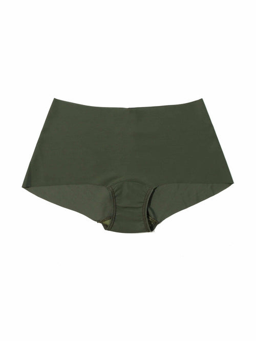 Pine Tree Green BreatheSoft™ Boyshort Flat Lay - Seamless Microfiber Panty | Hanky Panky